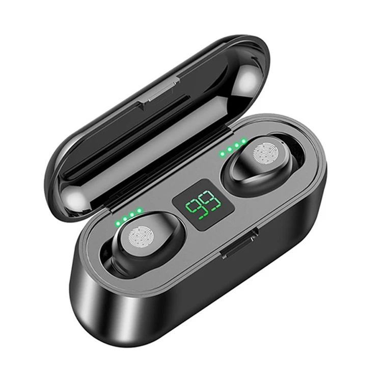 Mais barato F9 TWS V5.0 Touch Control fone de ouvido sem fio com Display Digital Power Bank Função Headset
