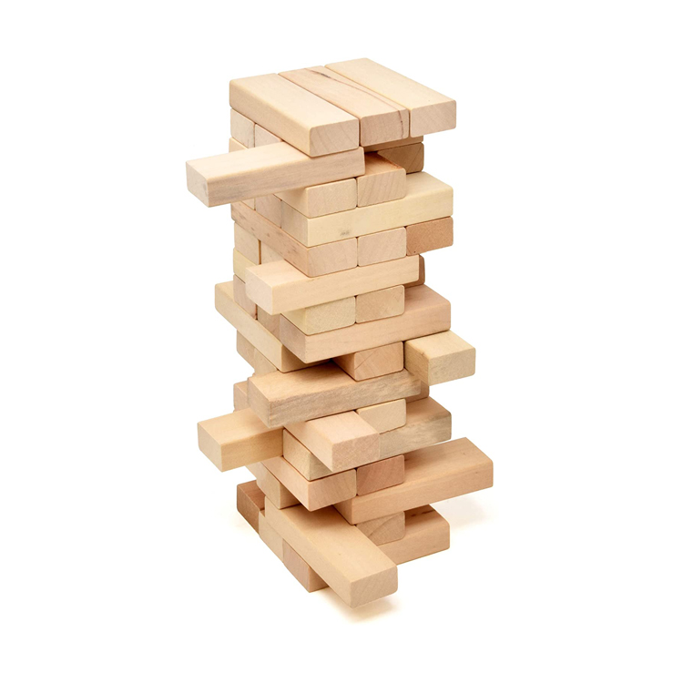 Классические Деревянные блоки для детей, игра Genda, деревянная Штабелируемая башня
