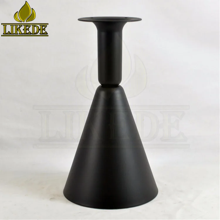New Black Cast Iron Trumpet Conical Round Steel Table Leg Decorative Outdoor Coffee Table Leg
