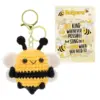 Yellow Winged bee knitted pendant