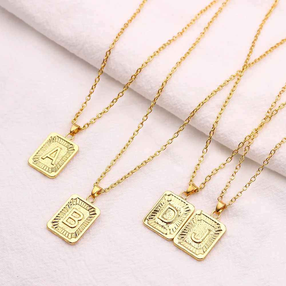 Initial Letter Pendant Halo Square 