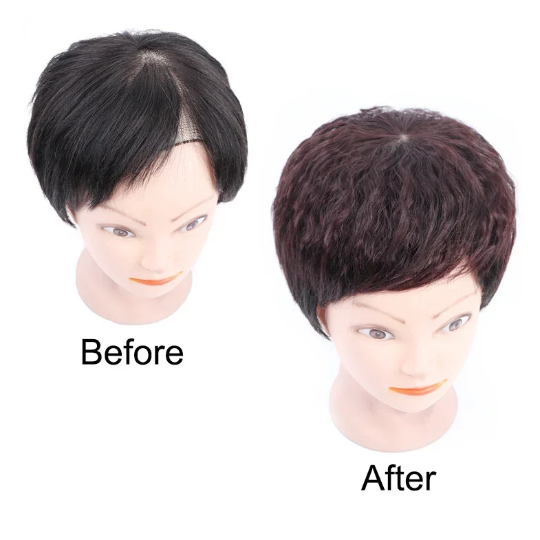 100 % Echthaar, Corn Wave-Stil, realistischer Haaraufsatz für Frauen, Rosennetz, 3 Clips, 15,2 cm, Clip-in-Verlängerung_voghion.com