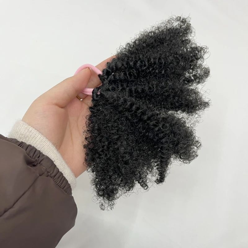 Synthetic Afro Puff Drawstring Ponytail Hair Extension Fluffy Soft Kinky  Curly Puff Bum Updo Hair Pieces Afro Donut Chignon