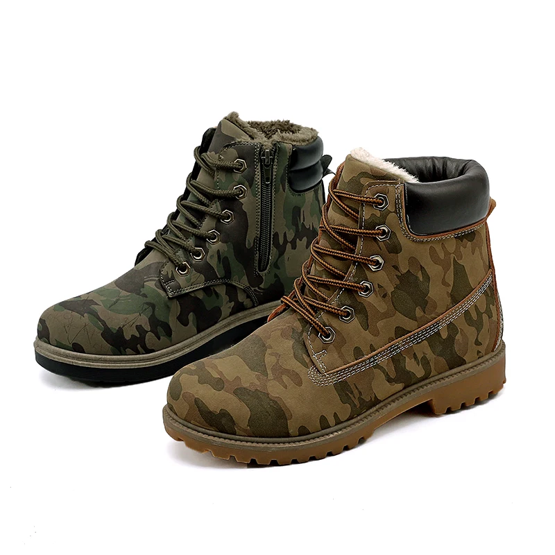 Classic women and men work boots camouflage shoes walking winter boots outdoor cheap