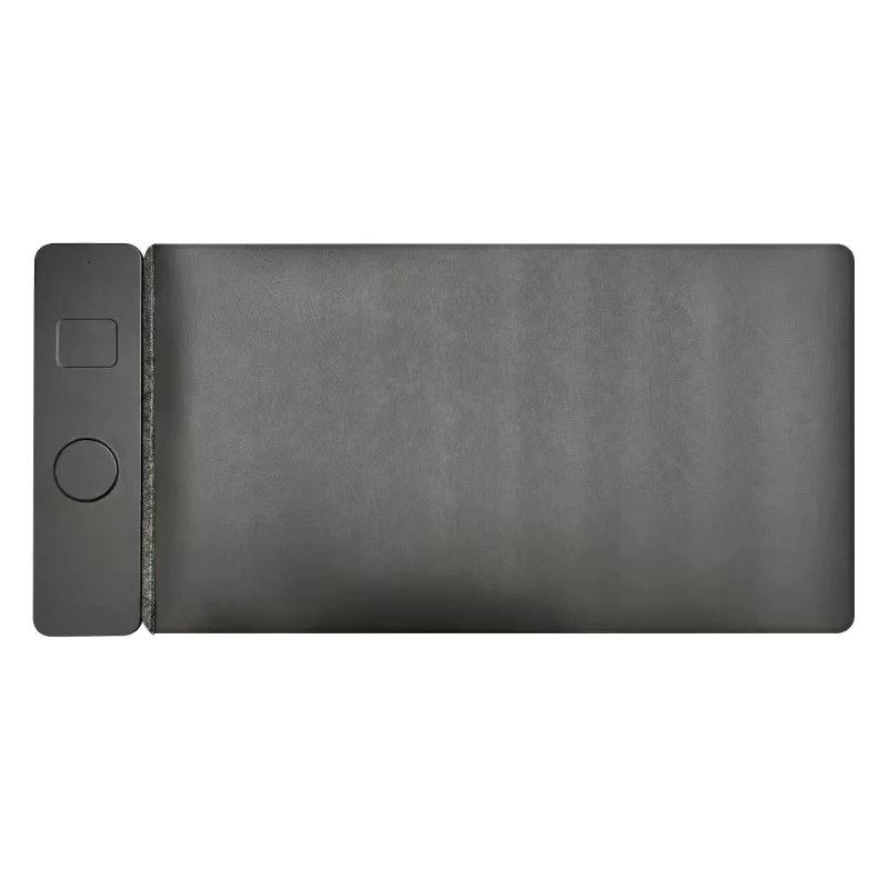 Strong Magnetic 4 in 1  Wireless Charging Desk Mat  Vagan Leather Wireless Desktop 15W Charging Pad  for Phone Earbuds Mousepad