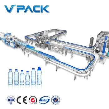 Full Set Complete Automatic PET Plastic Small Bottle Drinking Mineral Water Production Line Bottle Water Filling Machine/vpack