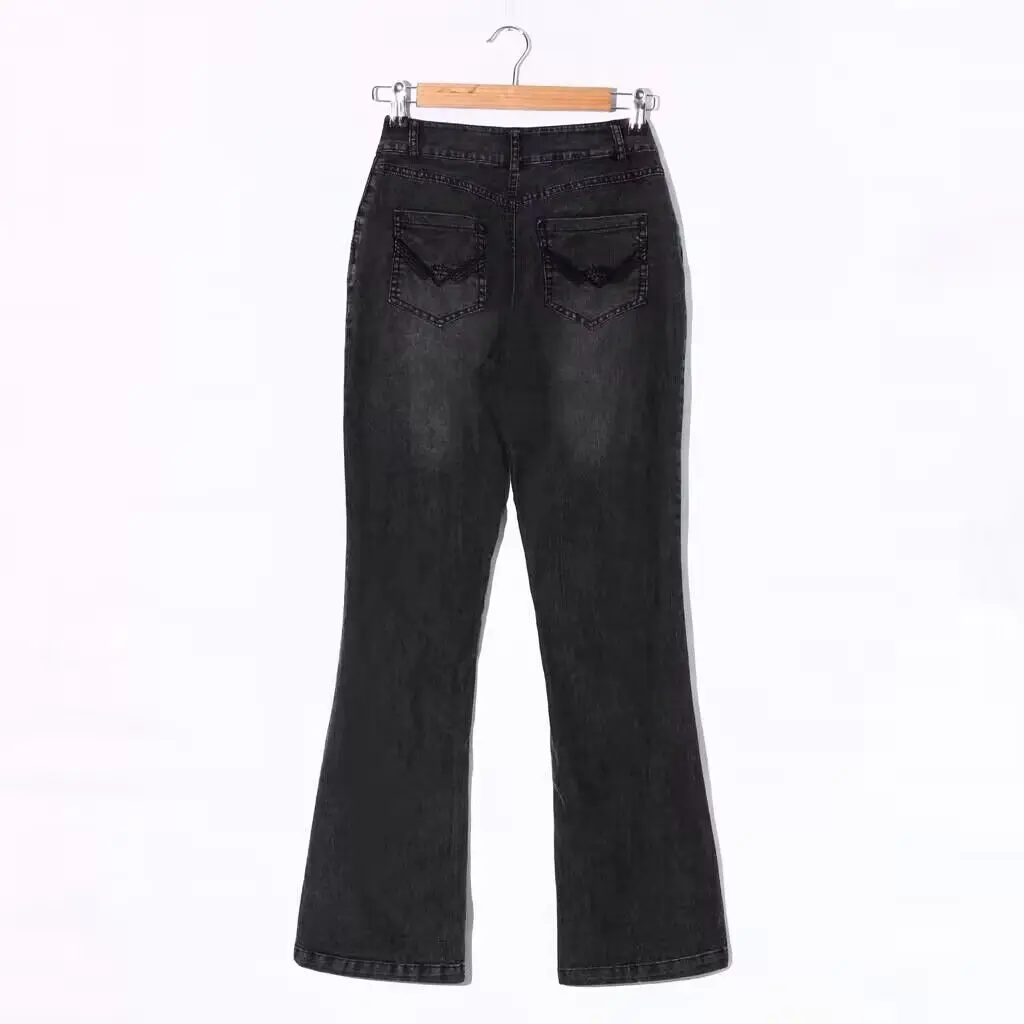 Women's Casual Denim Jeans - Wide-Leg Flared Bell Bottom Pants