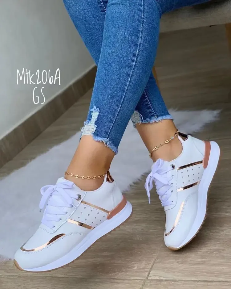 Fashion women's New Design large size Women Tennis Shoes Stock Shoe leisure low top sneakers Flat for Women