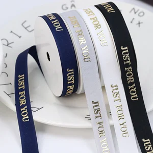 19mm Fabric Bow Ribbon Bronzing Business Gift Gift Box Packaging Ribbon Handmade Bow Bronzing Ribbon