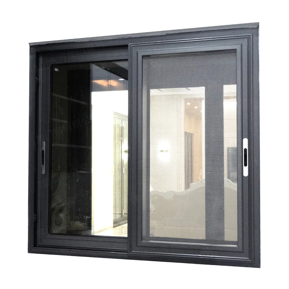 Wanjia Double Glazed Aluminum Frame Sliding Windows 3 Tracks Sliding ...