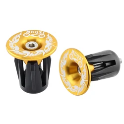 MUQZI Bouchons De Guidon Vélo Aluminium - Capuchons Tête De Mort Noir, Universels 16-21.9mm