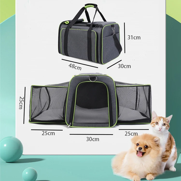 Two Sided Expandable Rolling Pet Carrier travel bag Airline Approved Pet Carrier Bag factory