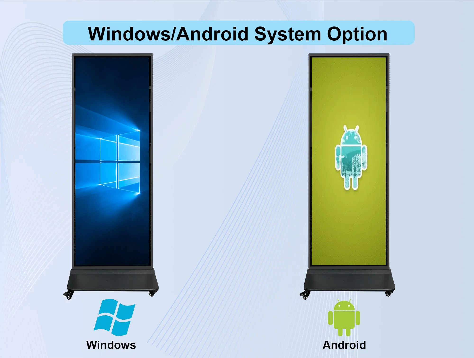 75 Inch Smart Kiosk Digital Signage Totem Floor Standing Touch Screen Kiosk Monitor 4K Indoor Advertising Player