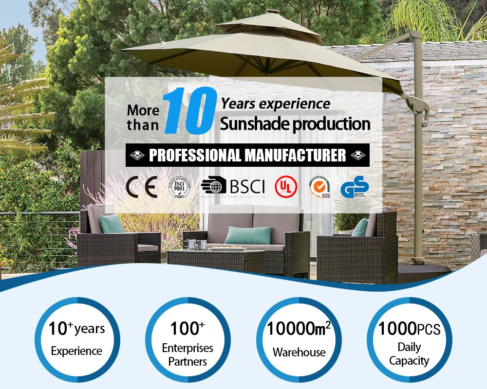 Highend Waterproof Double Canopy Outdoor Umbrella Beach Aluminum