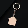 Porte-clés maison à trou de 38377 mm - Or rose