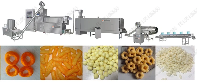High Quality Automatic Extruded Corn Puff Snack Food Making Machine with Stuffing