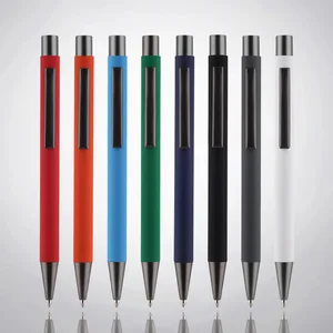 Metal Retractable Ballpoint Pen Aluminum Barrel Spray Pen Logo Printing School Stationery Writing Pen
