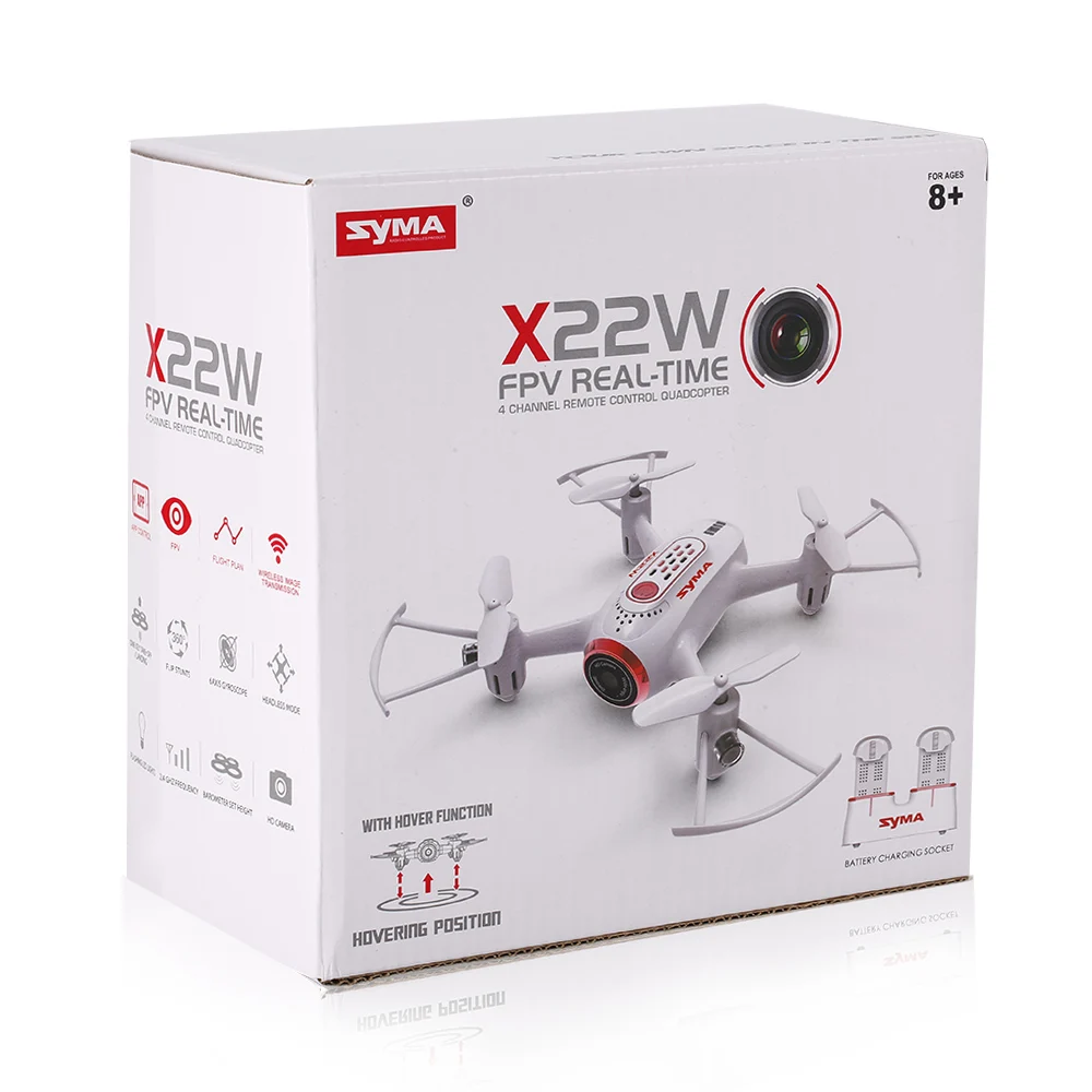 SYMA X22W Mini Drone With Camera Wifi FPV HD Camera Headless Mode RC Drone  Flight Plan and App Control Headless Mode - Main Image