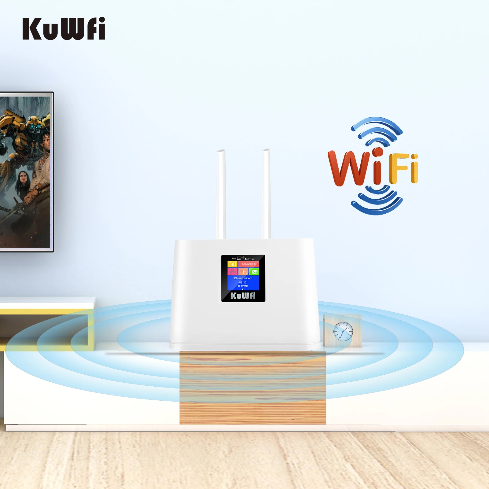 Router 4G LTE WiFi Exterior - Con Antenas Externas, Hasta 150 Mbps, Compatible Con Tarjeta SIM, Para Camping O Zonas Sin Cobertura