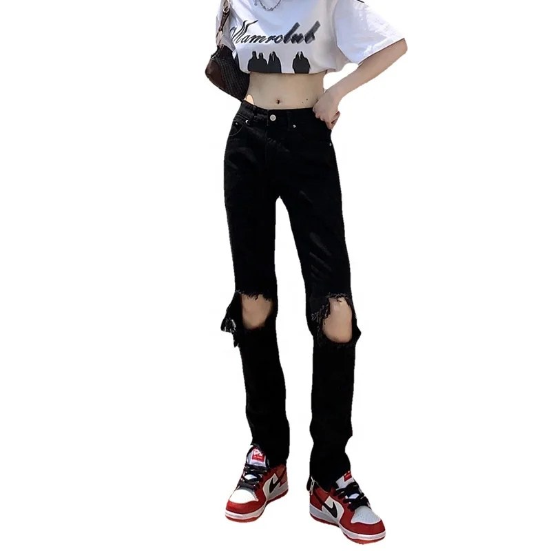 Pantalones Vaqueros B2b Informales De Cintura Alta Para Mujer,Vaqueros  Rectos,Ajustados,Anchos,Color Gris Humo,20212 - Buy Pantalones Vaqueros De  Cintura Alta,Vaqueros,Mujer Vaqueros Product on Alibaba.com