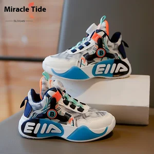 2026 Spring Boys' Girls' Casual Sports Shoes Non-Slip Mesh Breathable Sneakers with Rotating Buckles for Children