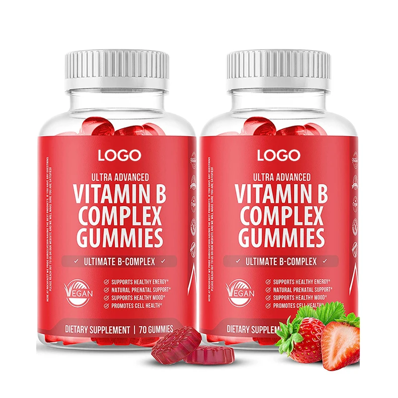 OEM/ODM Natural Food Grade Dietary Healthcare Supplement Custom Flavor Hair Growth Energy Booster Vitamin B Gummies