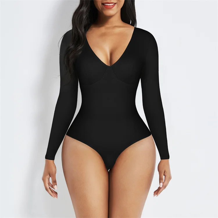 Hot Sale Custom Service Bodysuit Shapewear For Women Seamless Long