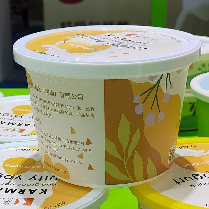 500g Yogurt Cup Swiss Flavour Sour Cream Cup Single Used Disposable Plastic Cup with Lid Sample Free Hot Sale Product