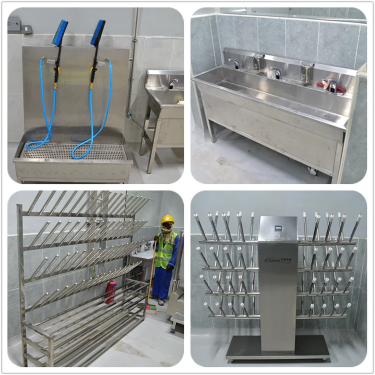 Automatic stainless steel boot washers for slaughterhouse hygiene