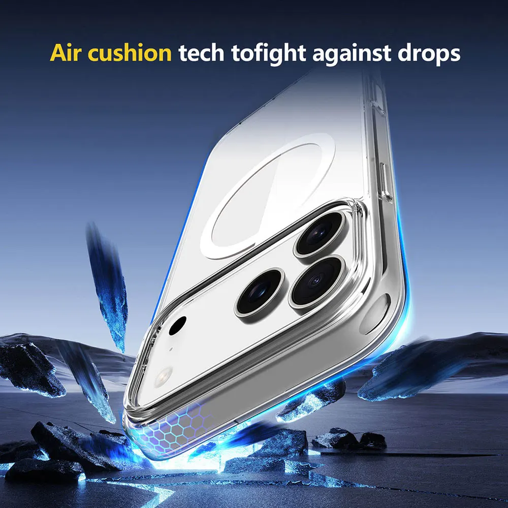product laudtec magnetic for iphone 17 case clear non yellowing protective shockproof bumper transparent for iphone 2025-6