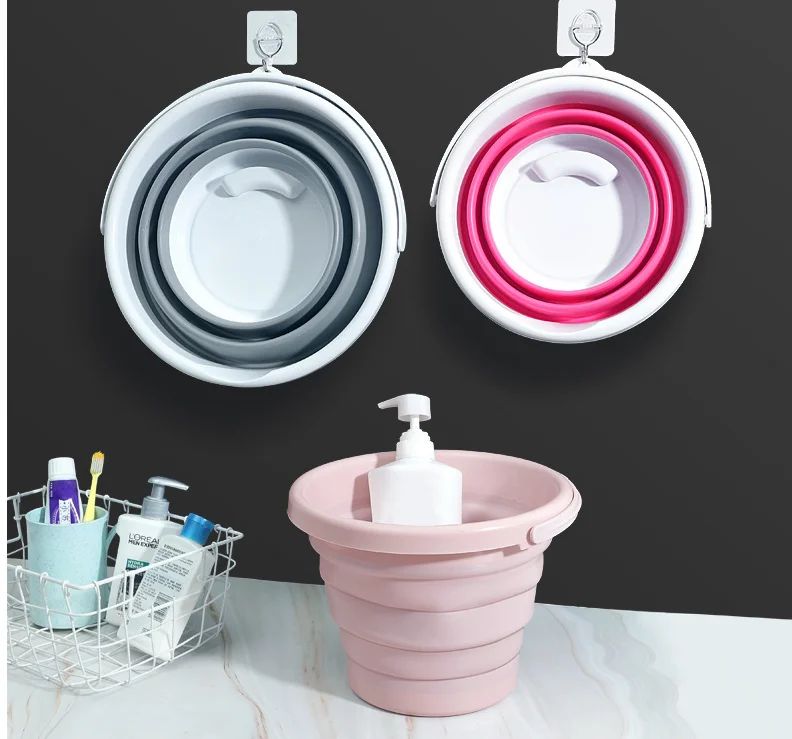 BPA-Free Multifunctional Outdoor Picnic Beach Folding Vegetable Washing Bucket Beach Toy Bucket