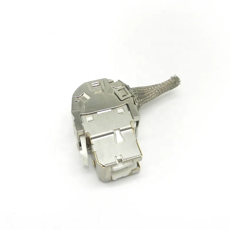 
 Новый дизайн, цинковый сплав, 10G, 180 градусов, FTP toolless cat 6a, Экранированный cat6a keystone jack rj45  