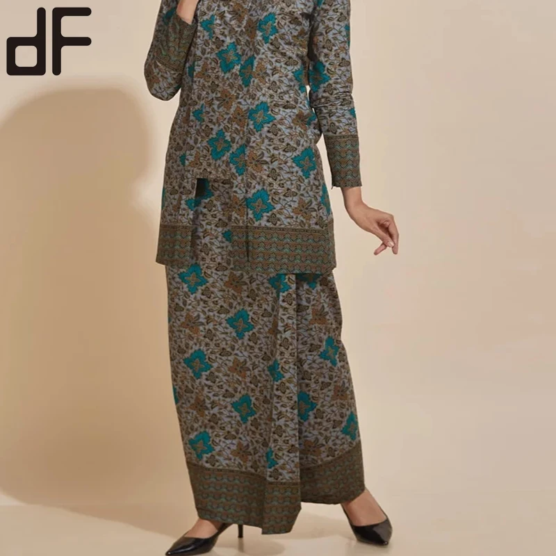 customized muslim fashion high-end floral batik malaysian clothes 