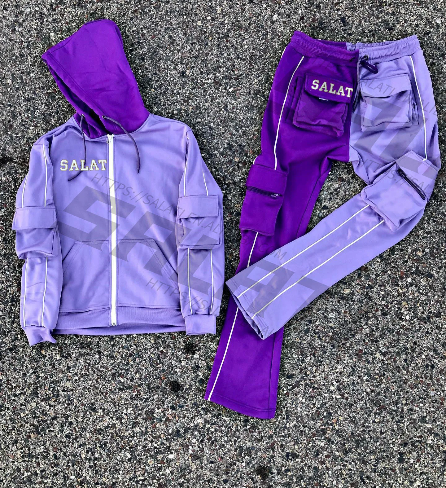 Custom Sweat Suits Unisex Two Tone 100 Cotton Sweatpants And Hoodie