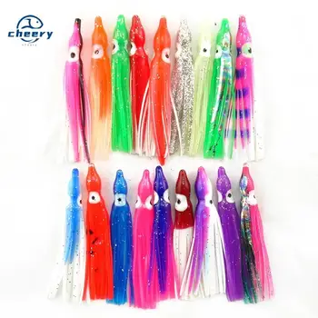 CHEERY Octopus 2-16 Inch Hollow Squid Skirt Bellow Squid Trolling Lure PVC Luminous Skirt Fishing Lure – Trolling Lure – view 2