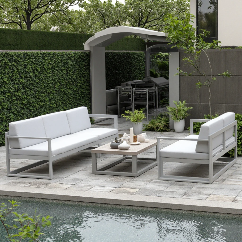 Durable Outdoor Sofas with Powder Coated Aluminum Frames