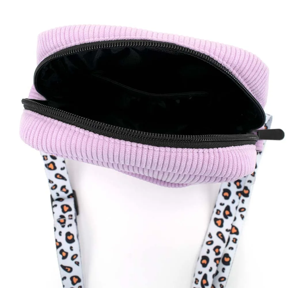 Custom Corduroy Crossbody Dog Walking Bag With Poo Dispenser Pet