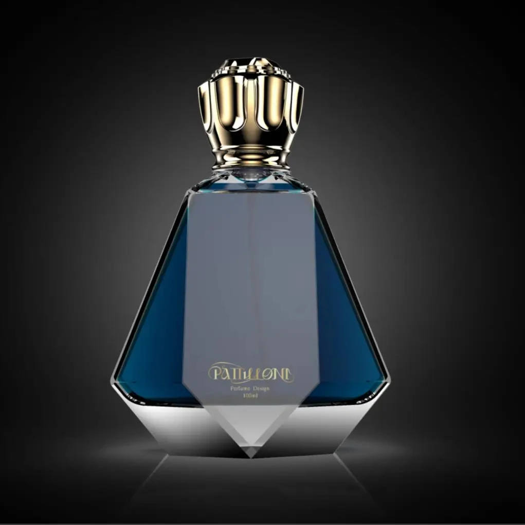 dubai empty high quality design clear luxury mens glass perfume bottle black with box packaging