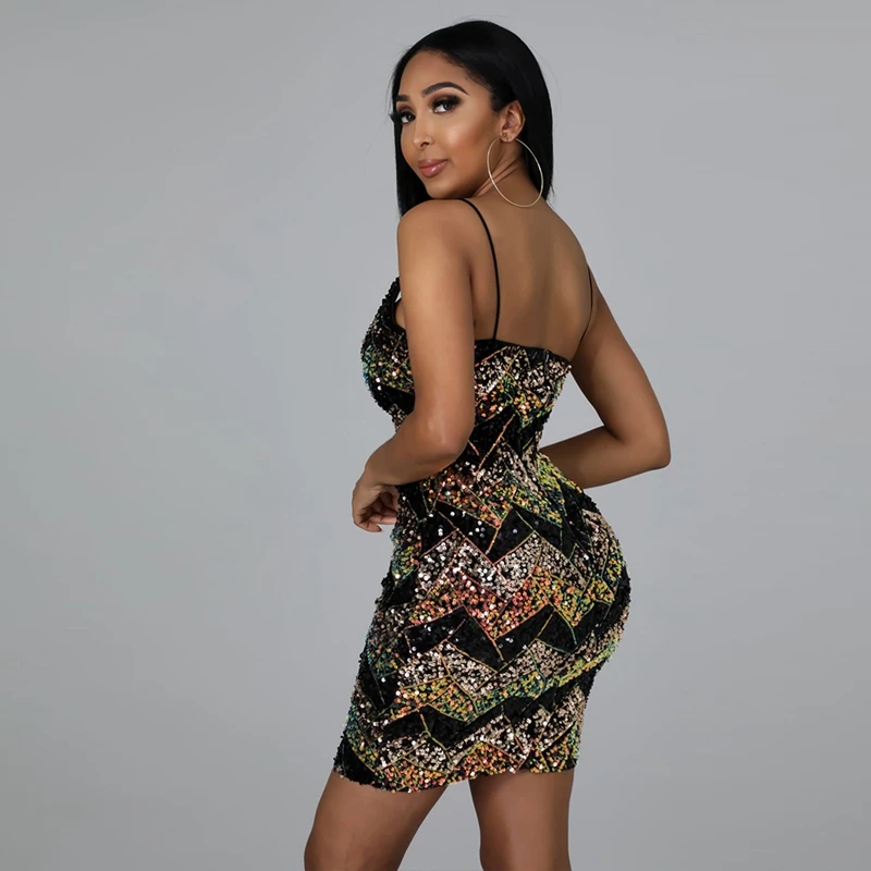 Sexy Sparkly Sequin Dress Women Party 
