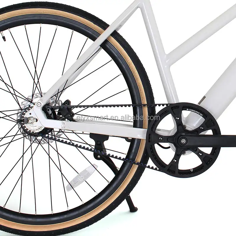 Magefertigtes Gravel E-Bike mit Carbon-Riemenantrieb, 700C Rennrad,  Singlespeed-Velo, Bicicleta Electrica, Step-Through Elektro-Rennrad