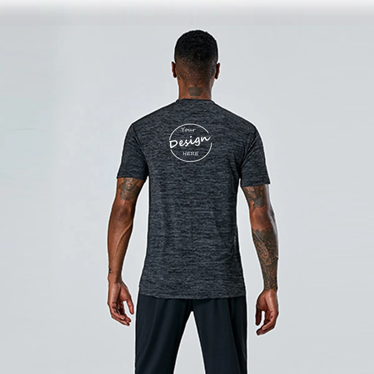 JL0801B Basic Tee Shirts Men Polyester T Shirt 170gsm Moisture Wicking Round Neck Sweat Activate Sports TShirt for Men