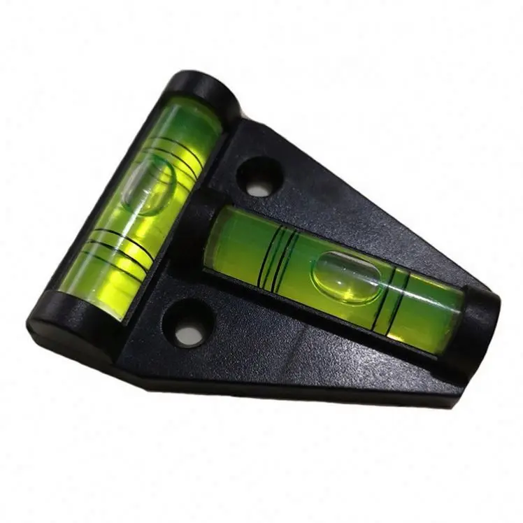 TEBAK Wholesale Magnetic Level Bubble T Type Bubble Level Vials Plastic Triangle Bubble Level with Mounting Hole