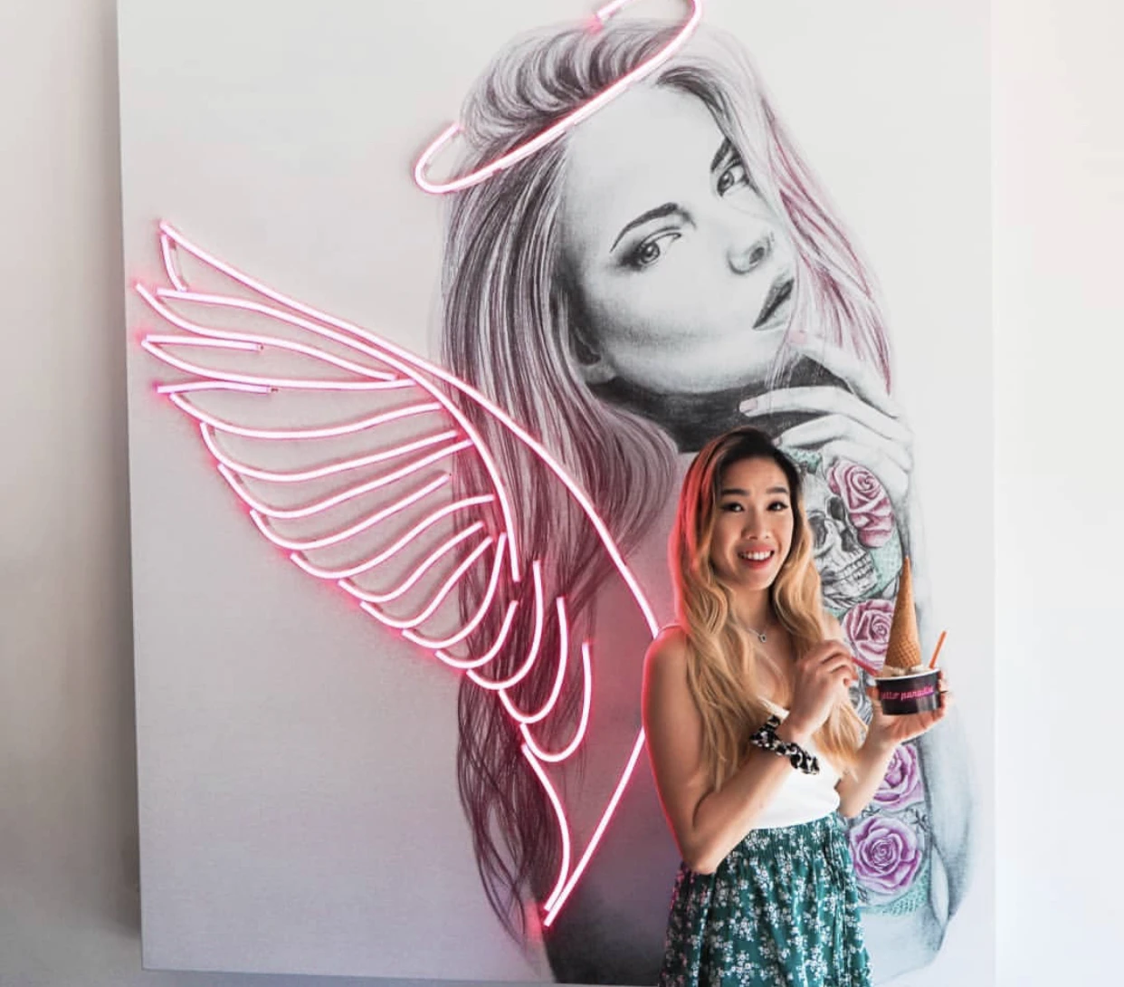 High品質led羽ライトネオンサインカスタム天使の羽壁led看板