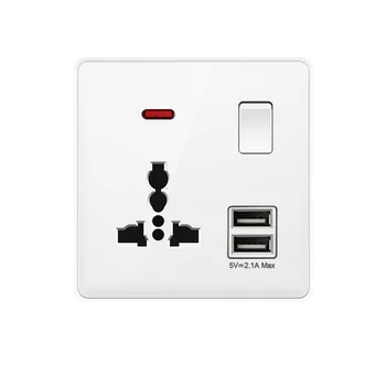 white british universal switches and sockets, PC UK 13A wall light switches, electrical kitchen wall sockets with USB