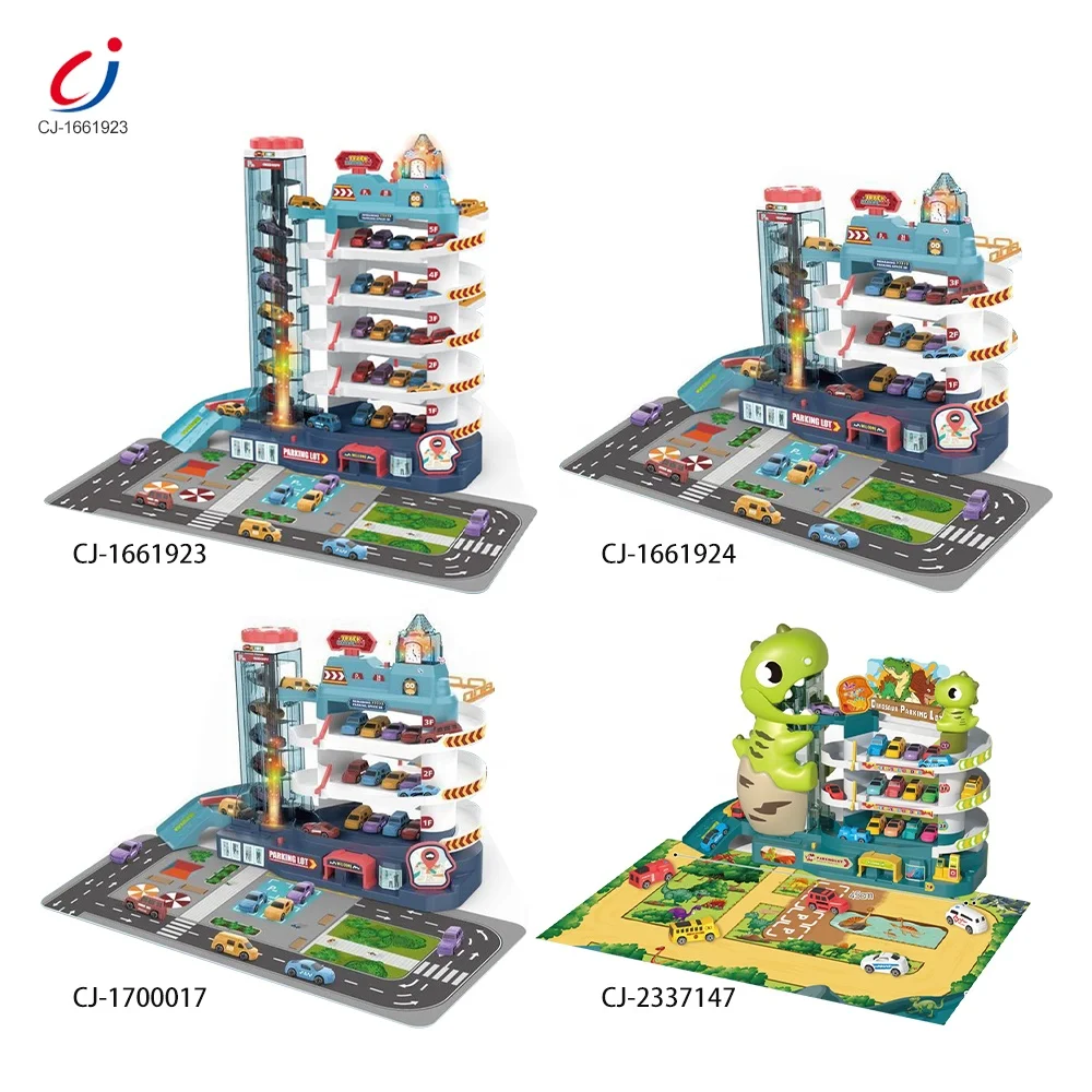 Chengji Multilayer Slot Toy Garage Parking Lot Toy Play Set Kids Parking Garage City Parking Lot Building Toy with Car Lift