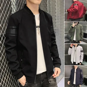 New spring fall men's jacket trend Youth casual jacket fashion stand-up collar baseball wear men's wear