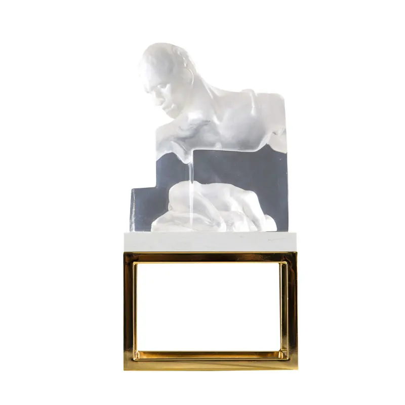 Factory Custom Resin Metal Craft Art Statue Interior Art Design Transparent Resin Nude Human Sculpture