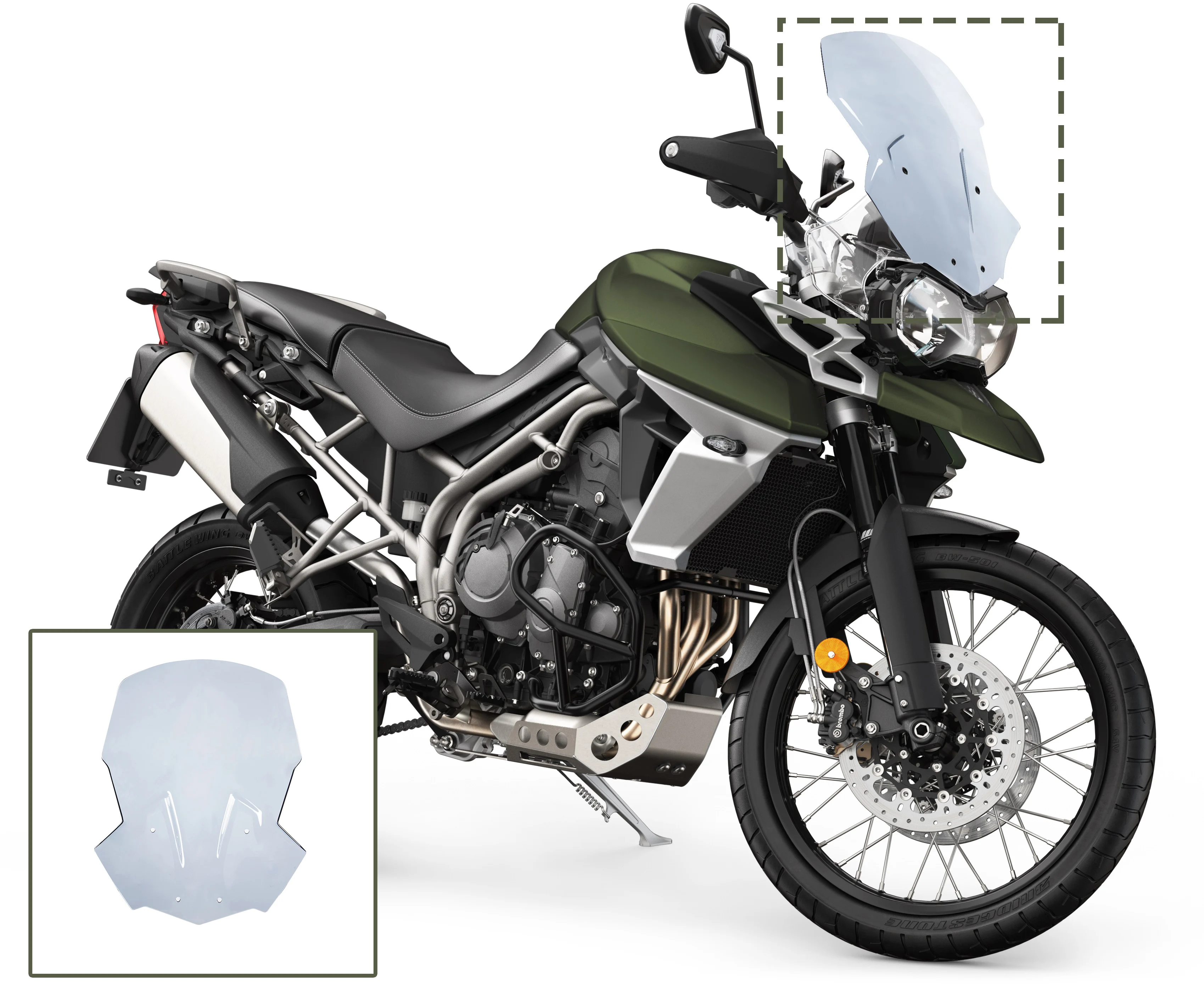 XXUN Motorcycle Windshield for Triumph Tiger 800 XC XR