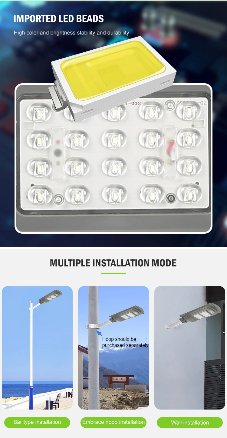 Energy Saving Ip66 Waterproof Road Light Motion Sensor 20watt 40watt 60watt Solar Led Street Light