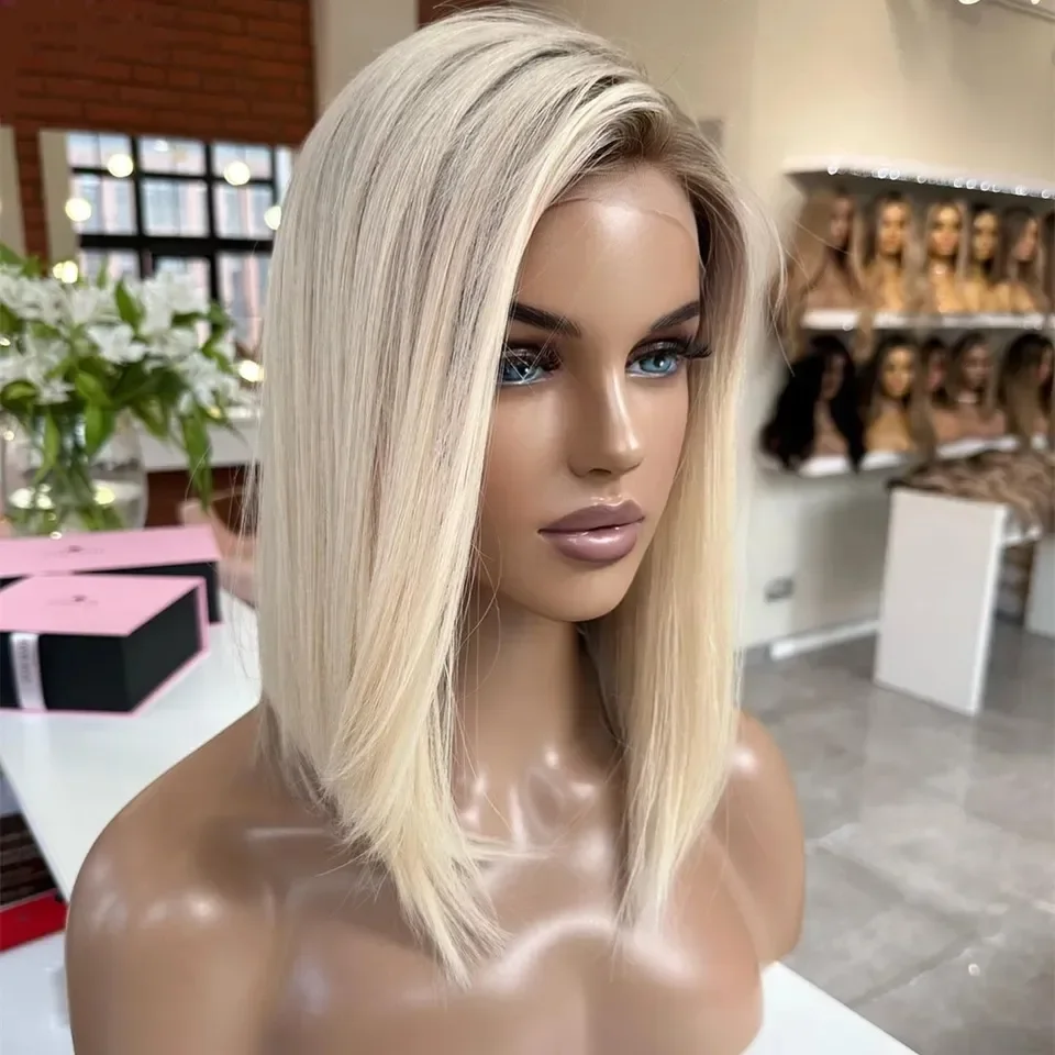 Blonde Wig Full Lace European Human Hair Wigs Babylight Blonde